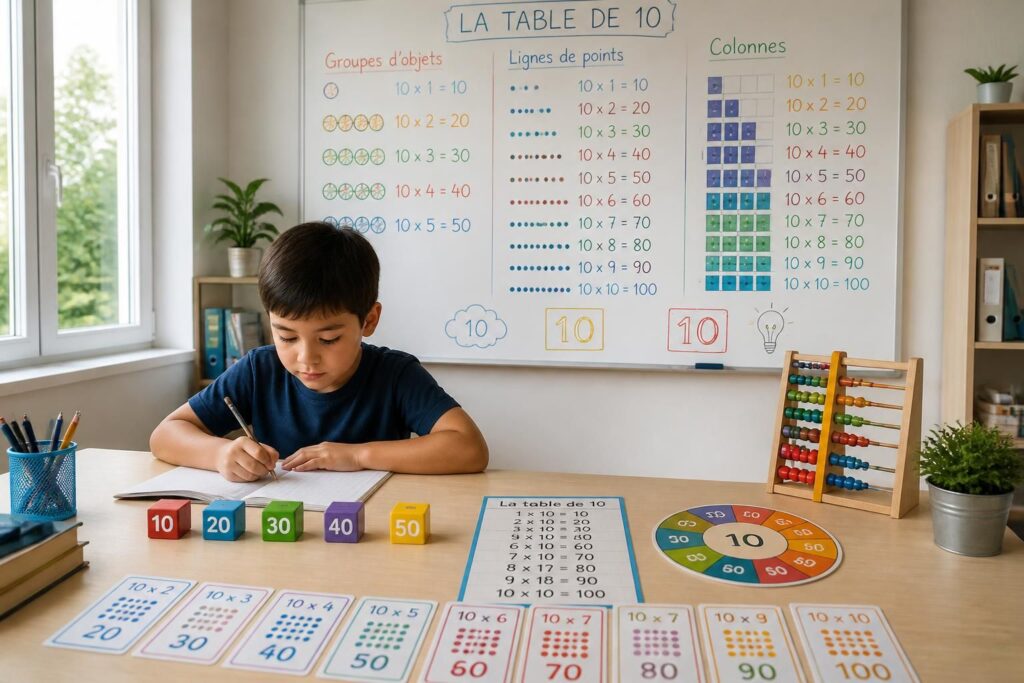 découvrez comment comprendre la table de 10 et ses variantes pour faciliter l'apprentissage des mathématiques chez les enfants.