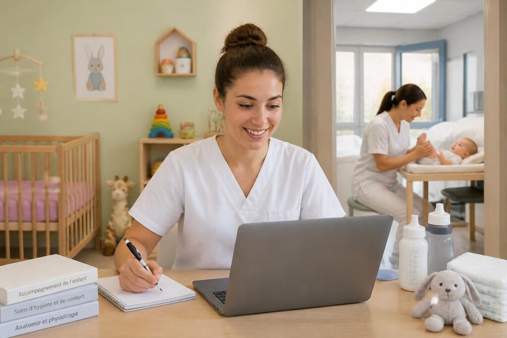 découvrez notre formation d'auxiliaire de puériculture en alternance et à distance, alliant flexibilité et pratique pour préparer efficacement votre avenir professionnel dans le secteur de la petite enfance.